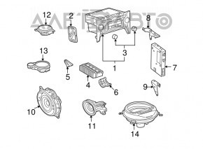 Lexus LS460 LS600h 07-12 dashboard speaker