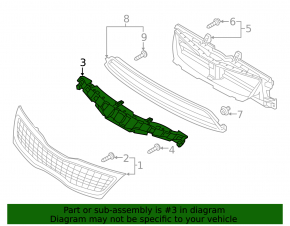 Front bumper mount central Kia Optima 14-16 rest
