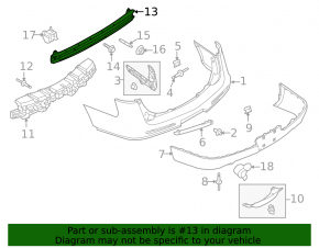 Rear Bumper Reinforcement Ford Flex 09-19