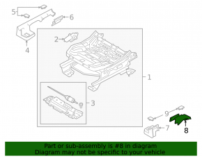 Black rear left passenger seat runner trim for Ford Escape MK4 20-26, with plug