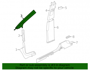 Upper left front pillar trim for Volkswagen ID.4 23-25, black, with tweeter