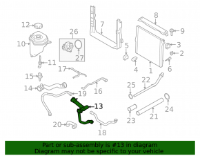 Lower radiator cooling pipe BMW X5 E70 07-10 4.8