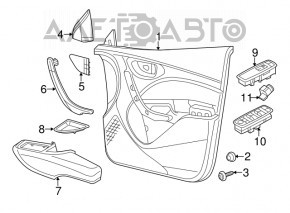 Door trim card front left Dodge Dart 13-16 black with gray insert