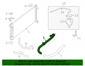 Upper Cooling Hose Nissan Altima 13-18