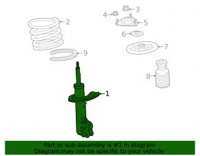 Front right shock absorber for Mitsubishi Outlander 2007-2013