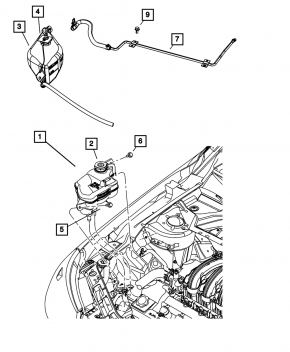 Expansion tank cooling Chrysler 200 11-14 without cap