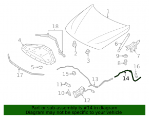 Hood release cable rear BMW 4 F36 15-20 Gran Coupe