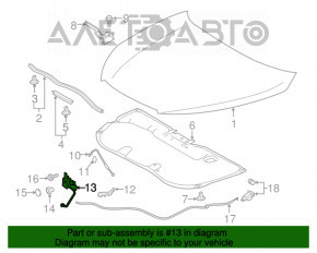 Toyota Highlander 14-19 hood lock with sensor