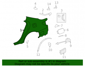 Quarter wing rear right Lexus LS460 LS600h 07-12
