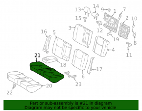 Rear row of seats 2nd row Toyota Prius 30 10-15 velour gray