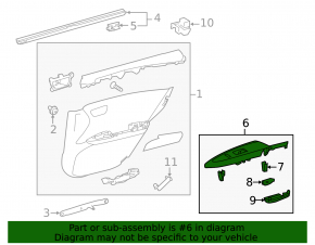 Rear right window lifter control trim Toyota Avalon 13-18 with backlight, scratches
