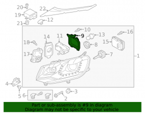 Right headlight lamp cover VW Touareg 11-14