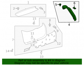 Left Trunk Door Trim GMC Terrain 18 - Black