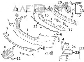 Right rear bumper mount for Kia Forte 4d 14-18
