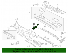 Right windshield wiper seal for Ford Focus mk3 11-18