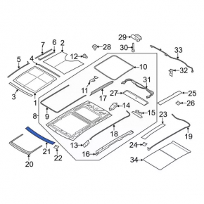 Front roof trim Ford Edge 19 - for panoramic, scratches