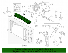 Upper radiator deflector for Toyota Corolla 23-25 1.8, 2.0