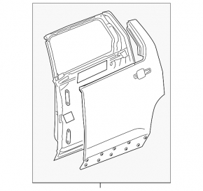 Door bare rear left GMC Terrain 10-17