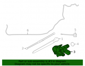 Rear wiper linkage with motor for Infiniti QX30 17-19