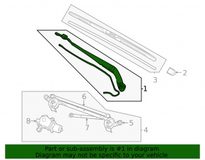 Left wiper arm Nissan Rogue 21-24