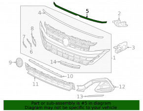 Upper grille molding for Volkswagen Arteon 21-23