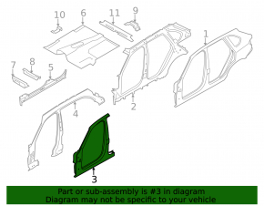 Body pillar central right BMW X5 F15 14-18