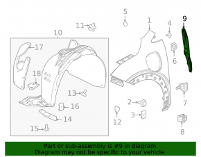 Wing seal door-wing left Chevrolet Bolt EUV 22-23