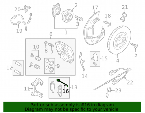Brake pad wear sensor front left Audi A6 C7 12-18 356mm