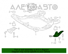 Front subframe lug, rear left, Toyota Highlander 14-19