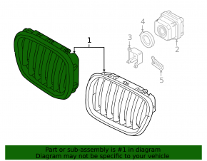 Radiator grill nostril left BMW X5 F15 14-18 Pure Experience