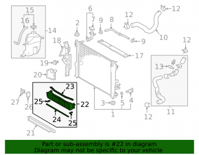 Lexus ES 19-26 radiator deflector blinds