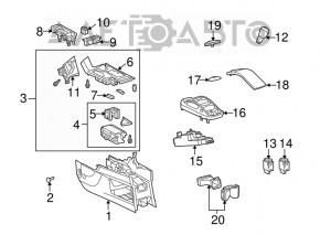 Lexus RX350 RX450h 10-12 Beige Lower Console Base