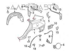 Lexus RX350 RX450h 10-15 rear right quarter wing on the body, black