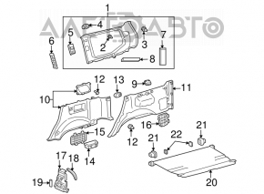 Upper left arch trim for Lexus GX470 03-09