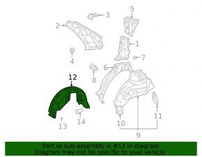 Rear left fender liner for Lexus ES300 ES330