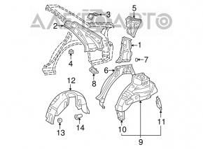 Rear left fender liner for Lexus ES300 ES330