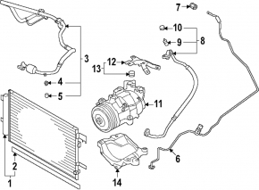 Subaru Forester 25-26 air conditioner compressor-heater hose