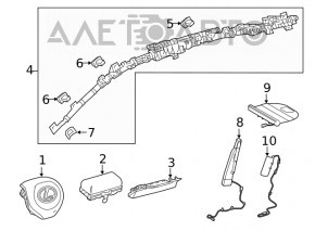 Lexus RX350 RX450h 16-22 passenger airbag in the dashboard