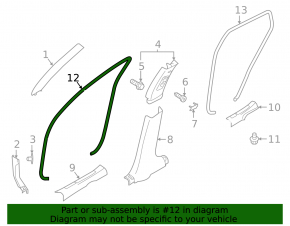 Front left door seal for Infiniti QX50 19-25
