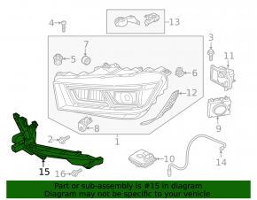 Headlight mount right front Audi Q5 80A 18-20 SIGNEDA