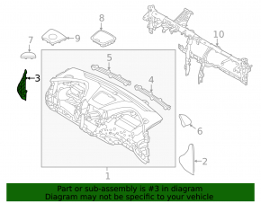 Front panel trim side left Hyundai Santa FE Sport 13-18 dark brown