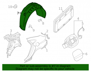 Rear right fender liner Kia K5 21-24