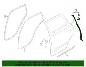 Door seal side rear left Porsche Macan 15- rear
