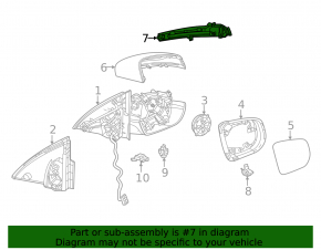 Left side mirror turn signal repeater for Mercedes C-class W205 15-21 light