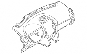 Torpedo front panel without AIRBAG Ford Explorer 16-19 police breakage of the mount of the border