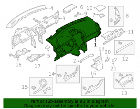 Torpedo front panel without AIRBAG Ford Explorer 16-19 police breakage of the mount of the border