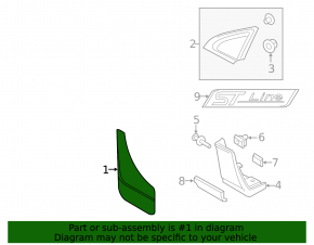Mudguard front left Ford Edge 15-