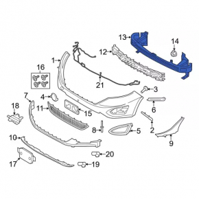 Front bumper reinforcement Ford Edge 15-18 prerest USA