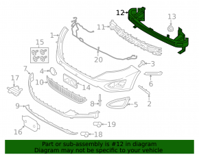 Front bumper reinforcement Ford Edge 15-18 prerest USA