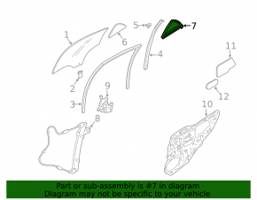 Rear left triangle door glass for Mazda6 2003-2008